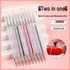 Crystal Handle Nail Art Brush Set - Double-Ended Dotting Tool & Liner Brush for Floral and Pattern Designs, Copper Tube Nail Art Tools.