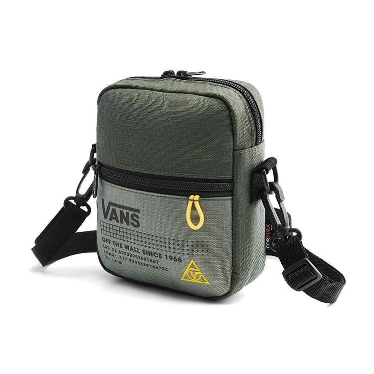 Vans Workwear Letter Logo Zipper Polyester Shoulder Crossbody Bag Unisex bags Green VN0A3I5SZIP1