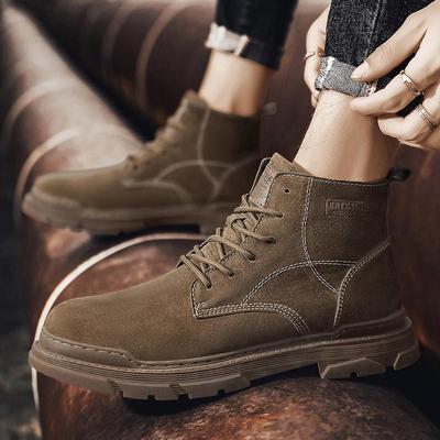 Men's Ankle Boots Genuine Leather Western Boots Classic Men Motorcycle Boots Outdoor Work Shoes Vintage Tooling Shoes Combat