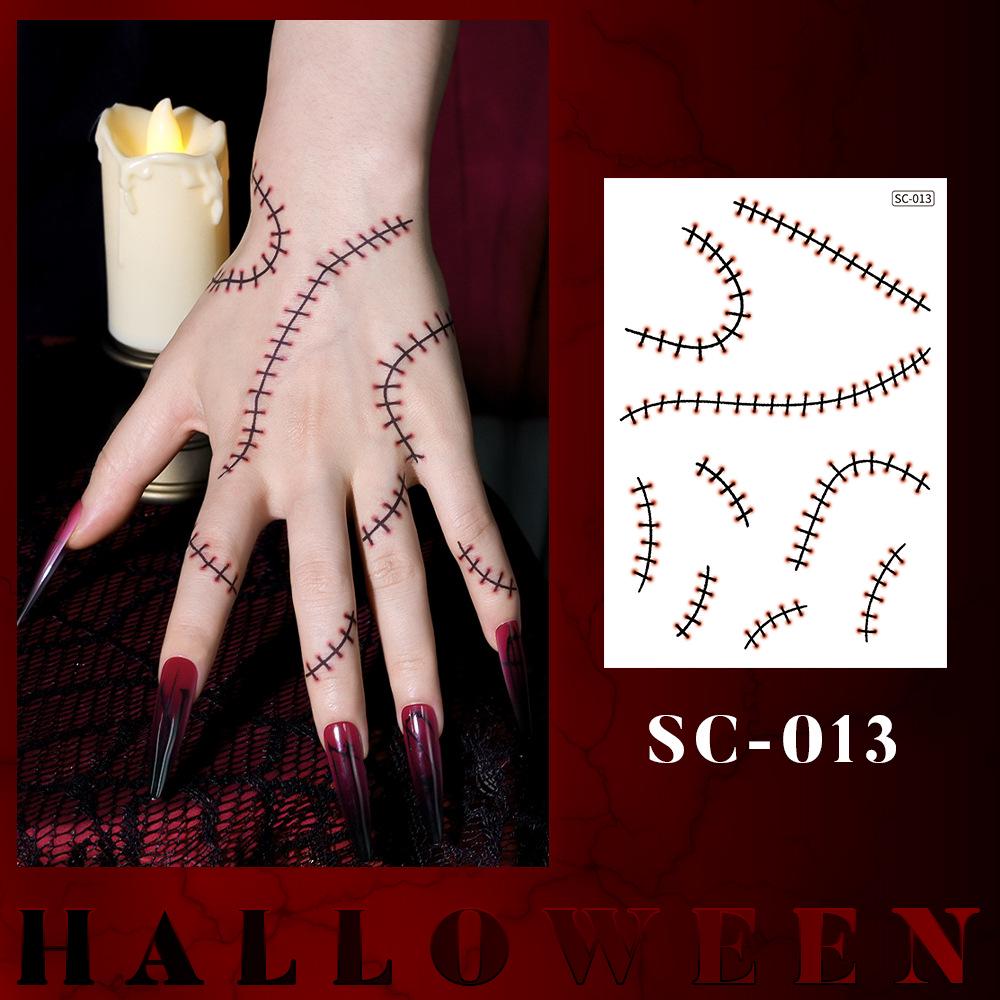 Waterproof Halloween Tattoo Stickers: Realistic Scars, Veins, and Cracks for Face and Arms