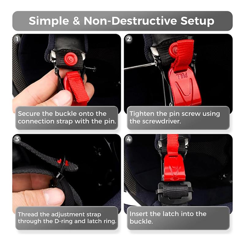 Kit de Substituição de Fivela de Liberação Rápida para Capacete, Capacete com Catraca para Tira do Queixo Até 1 Polegada, Capacete de Motocicleta-M53K