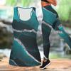 Marmeraders Print Yoga Outfit voor Dames Mode Workout Leggings Fitness Sport Casual Yoga Set Sportpak