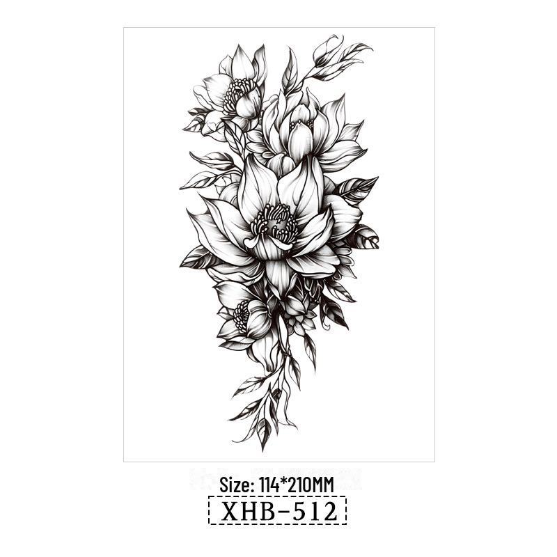 Vattentäta Svarta Djur Halvarm Tatuering Klistermärken