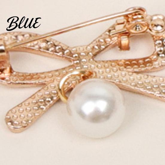 Anti-oxidation Brooch Pin Bow Shape Alloy Lapel Pin with Imitation