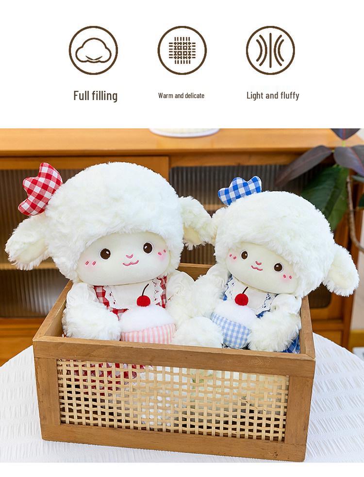 Cherry Sheep Plush Toy: Cute Children's Bedtime Companion and Soothing Doll