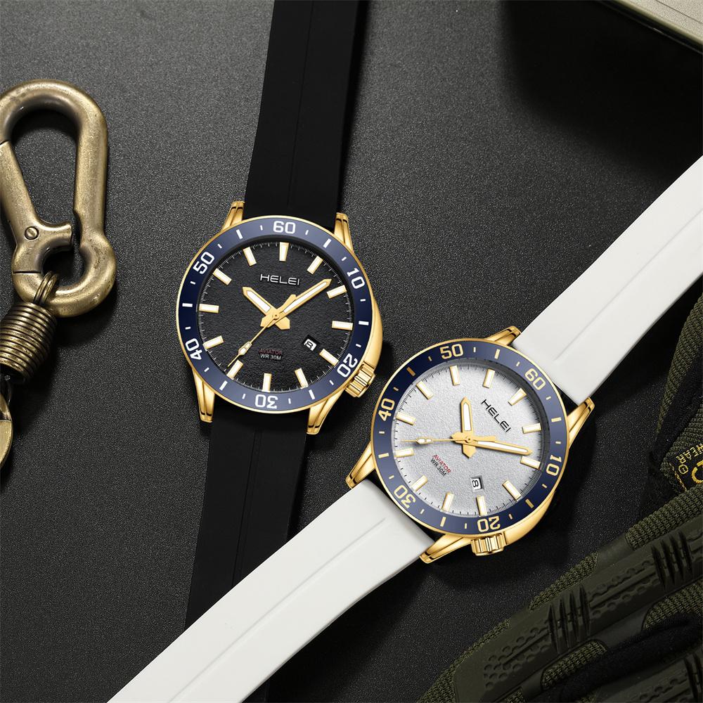 HELEI Men Watch Top Brand Luxury Military Army Waterproof Sport Male Clock Auto Date Quartz Business Original Wristwatch 9005AJ