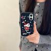 Embroidered Kitty Cat Denim Phone Case for iPhone 15 Pro Max
