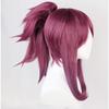 Anime 45cm LOL K/DA The Rogue Assassin Akali KDA Short Purple Brown Ponytail Clip Heat Resistant Hair Cosplay Costume Wig