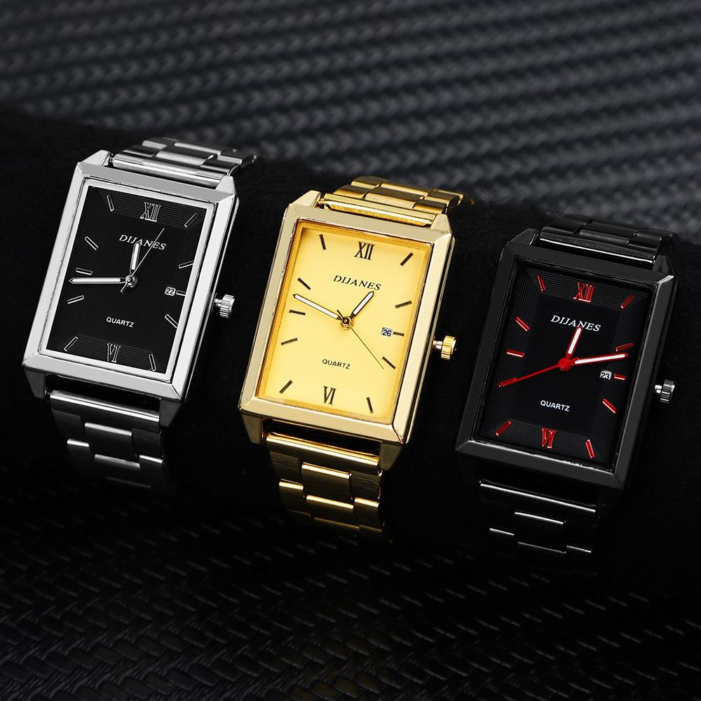 Dijanes Watch 3-Piece Men S Watch Business Steel Belt Mesh Belt Belt Watch Quartz Watch