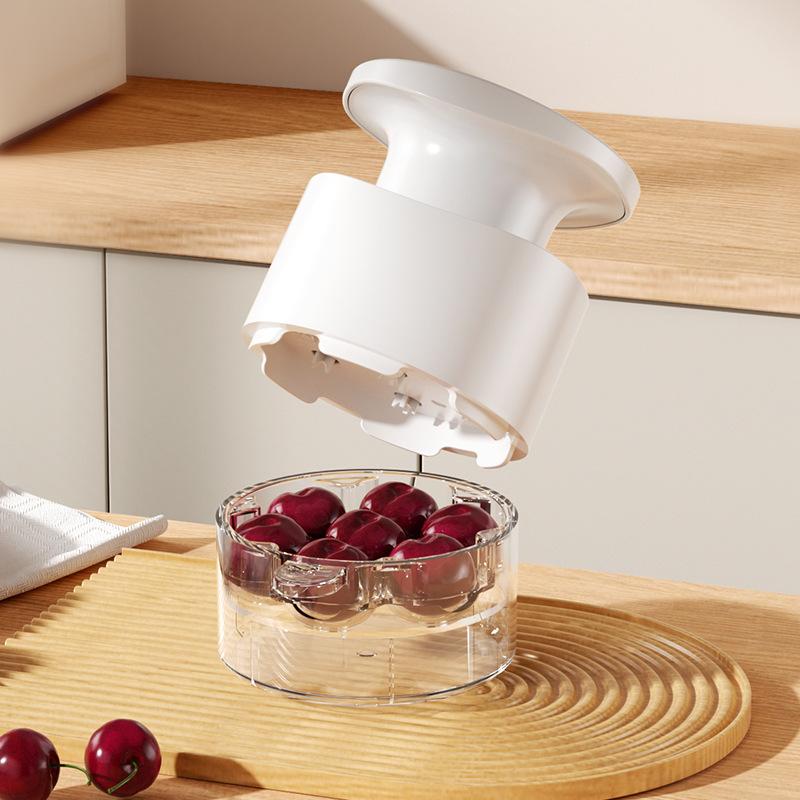 7-Hole Press Type Cherry Pitter Kitchen Core Remover Tool for Cherry and Jujube