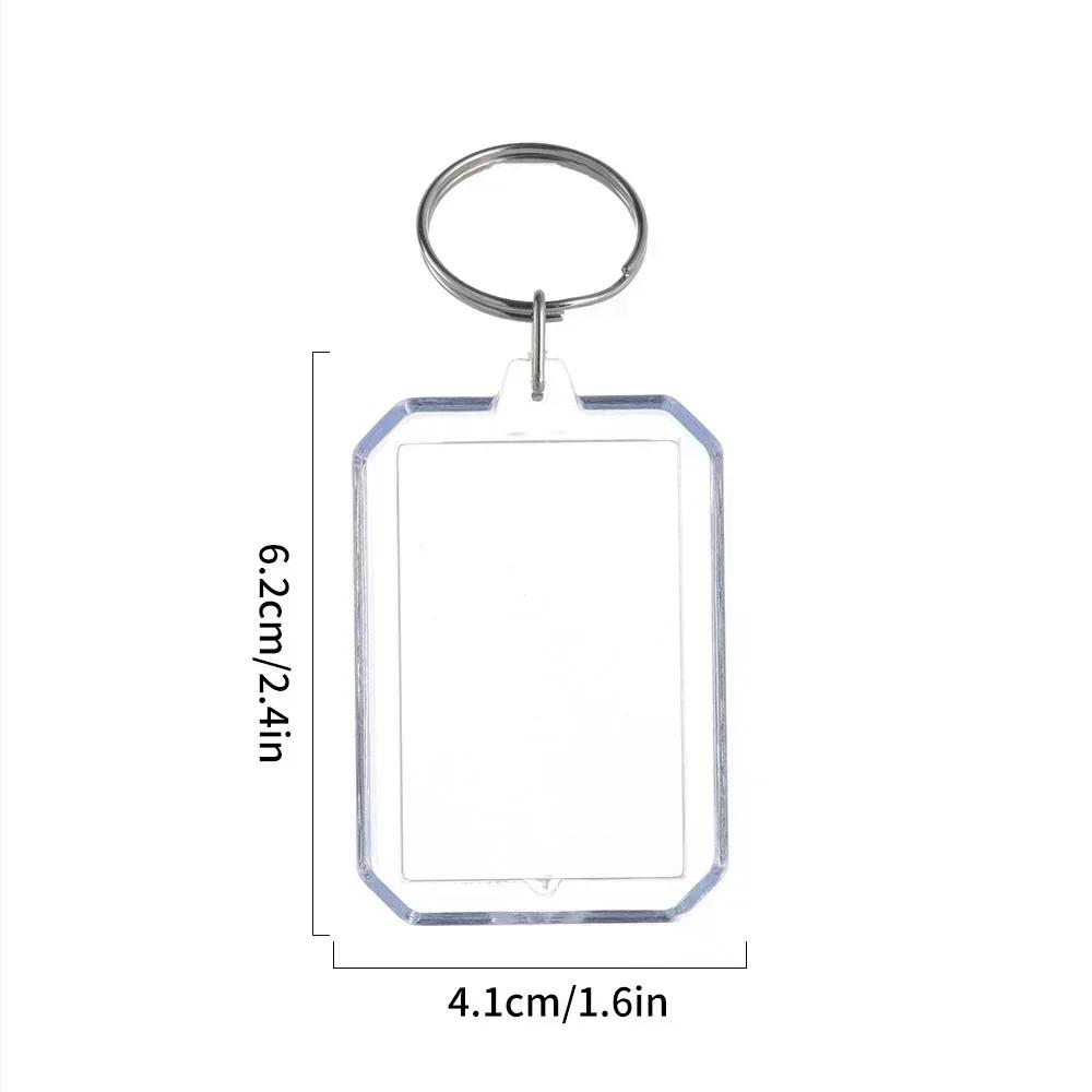 Transparent Mini Picture Frame Keychains Detachable Design Bulk Pack of 5-100pcs for Unique DIY Souvenirs Memorial Gifts