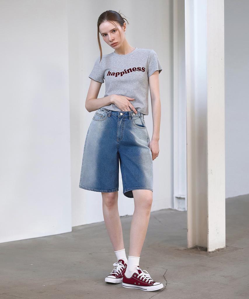 HYFVE Two-Tone Half Denim Bermuda Pants
