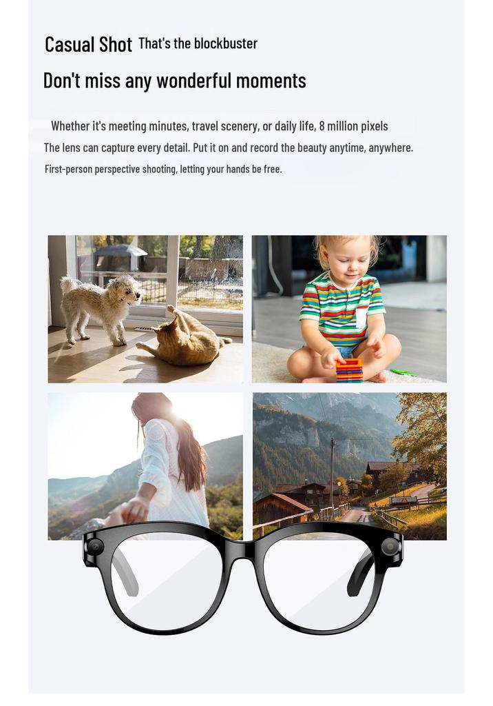 KI-Smartglasses M89: Black Tech, Übersetzung, Aufnahme, Fotografie, 800W HD-Pixel-Kamera, Multifunktional.