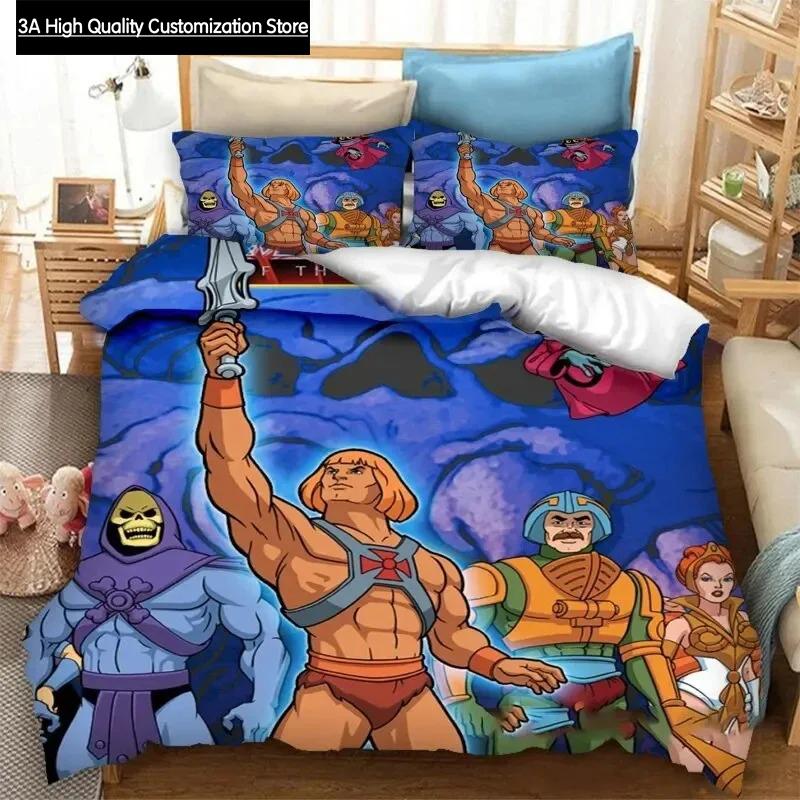 

Comforter He Man And The Masters Of The Universe Bedding Set Double Twin Full Queen King Adult Boys Bedclothes Comforter (quilt)-EU Single(135*200cm)3pcs