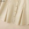 ZANZEA Women Grid Print Casual Round Neck Long Sleeve Blouse
