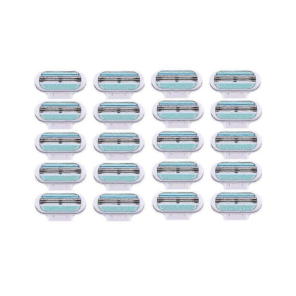 (20 pcs) Lady Straight Manual Replaceable Cosmetic Trim Hair Remover Accessories Portable Beauty Tools Safety Razors Shaver Blades