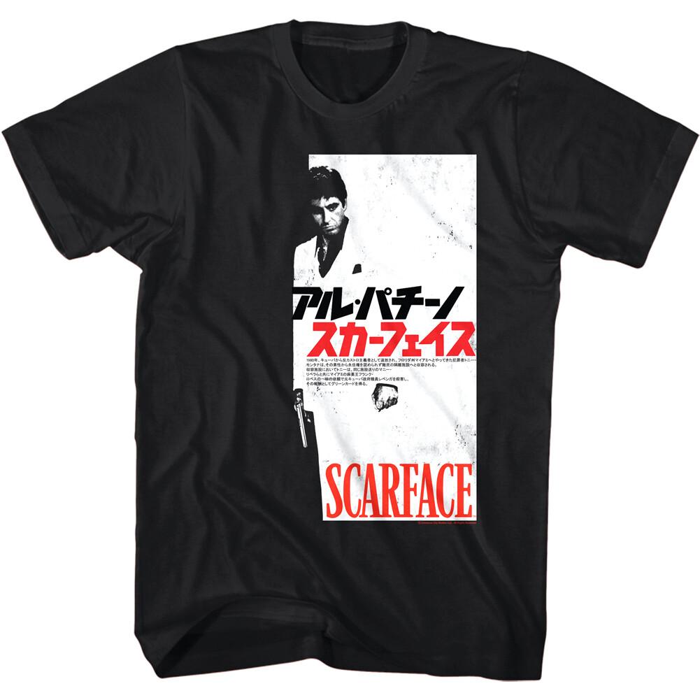 Scarface Japanese Movie Poster Men T Shirt Tony Montana Al Pacino Gangster