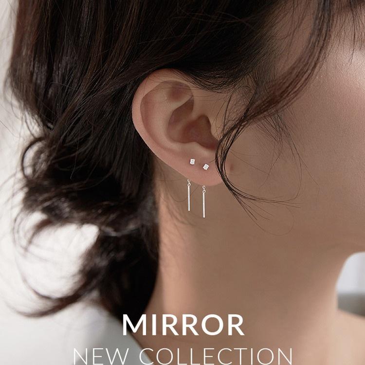 Sterling Silver Square Stud Earrings for Women, Simple Cool Style, Sleep-Friendly, Trendy Design.
