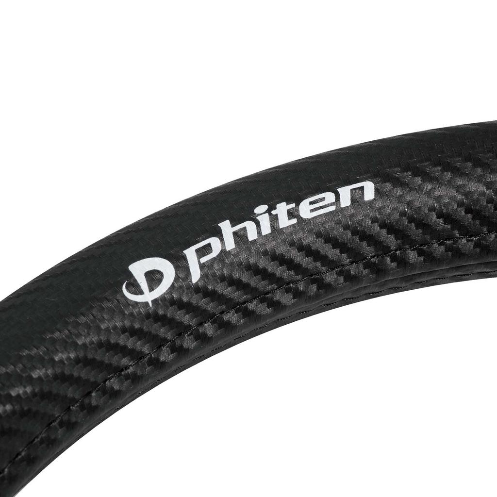 BONFORM Phiten Carbon Aqua Titanium Steering Wheel Cover, Medium, Black, for Driving, 6828-05BK