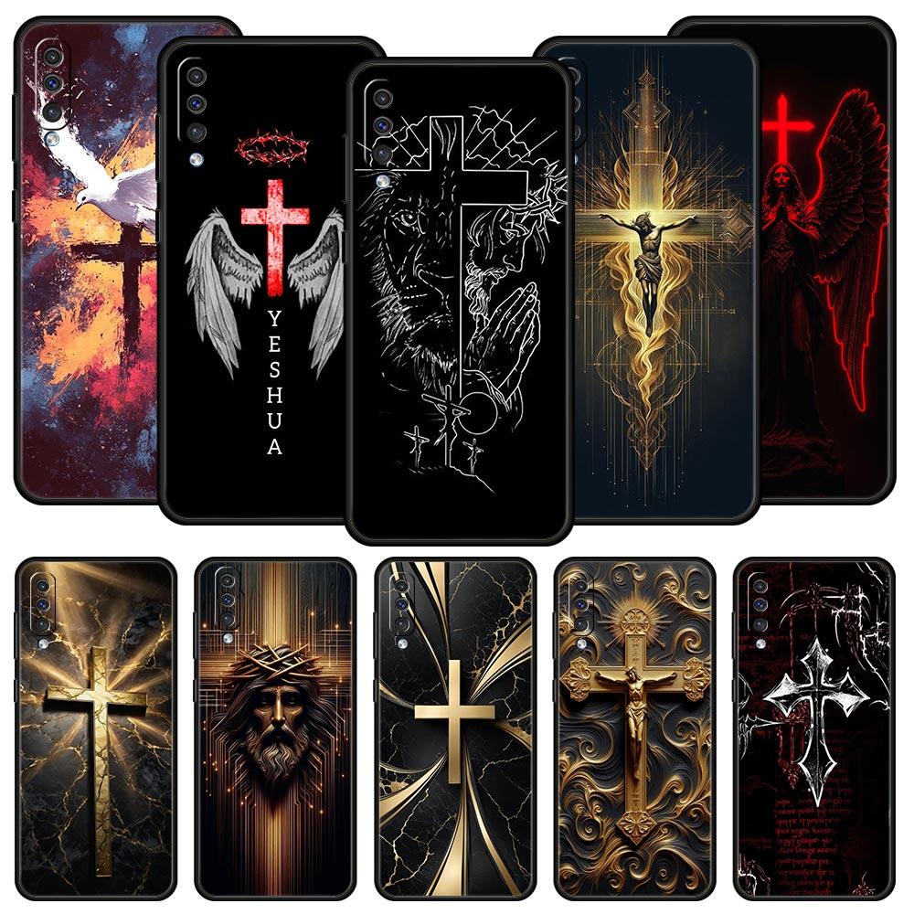 Cross Pattern Element Design Phone Case for Samsung Galaxy A56 A36 A26 A16 A34 A24 A42 A22 A20 A12 A40 A30 A10 5G Soft TPU Cover