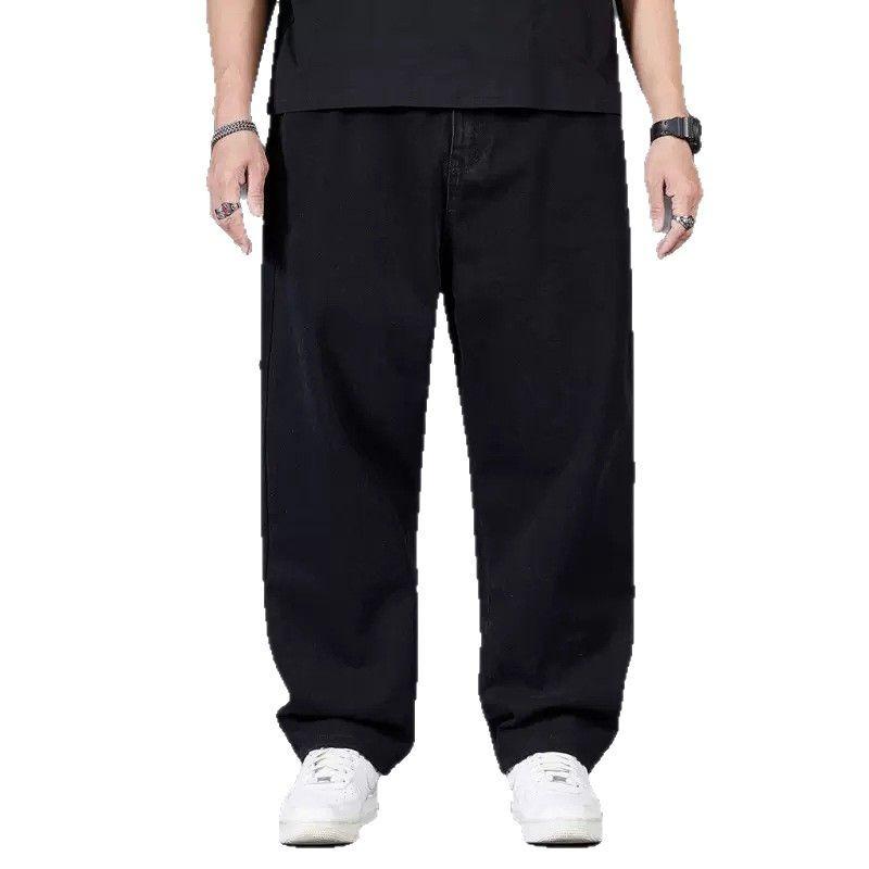Übergröße Herrenjeans Herbstkollektion Extra große Herrenhosen Bequeme Passform Gerades Bein Weites Bein Elastischer Bund Lange Hosen