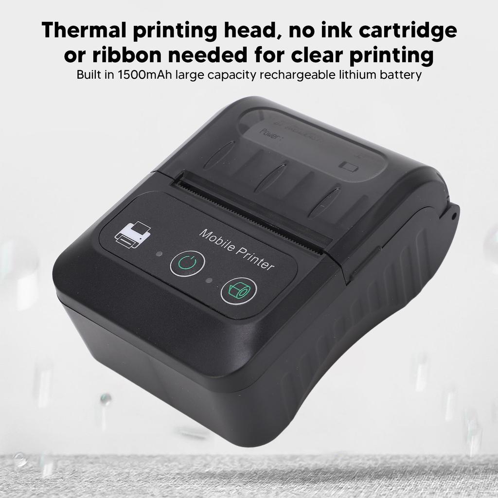 58mm Portable Mini Thermal QR  Printer 2in Cordless USB Receipt Ticket Thermal Printer for Android Ticket Thermal Printer