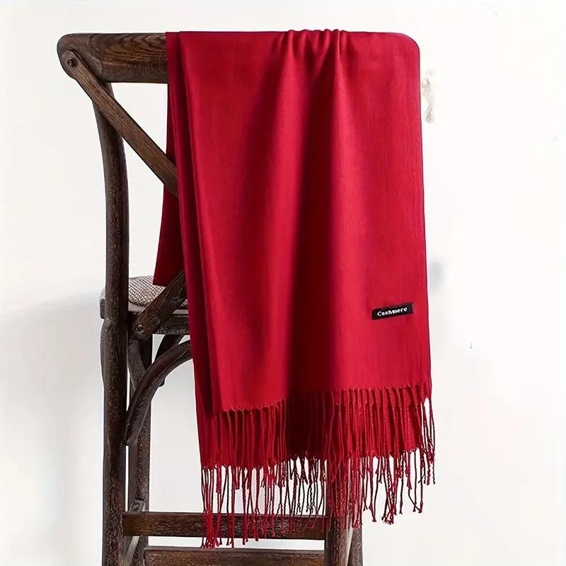 Women's Pashmina Scarf Shawls Soft Cashmere Feeling Headscarf Travel Office Winter Warm Hijabs Solid Lady Wraps Female Bandana