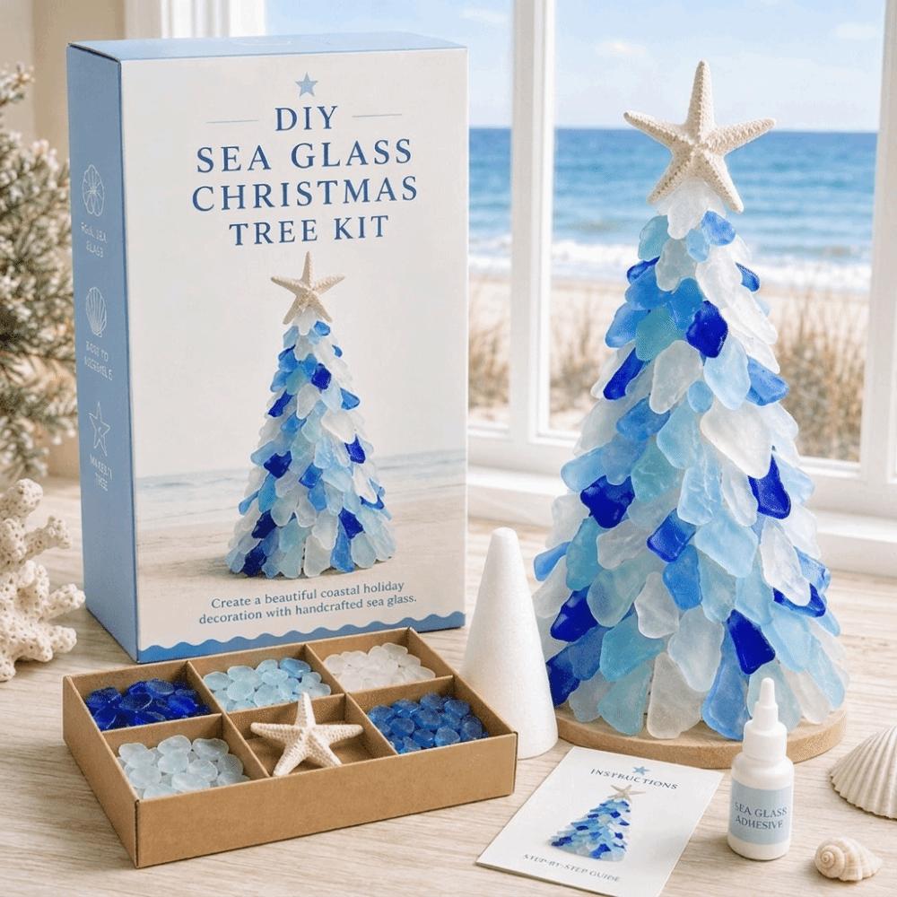 Handmade Sea Glass Tree Multi-Color Christmas Tree DIY Ornament Kids Gifts