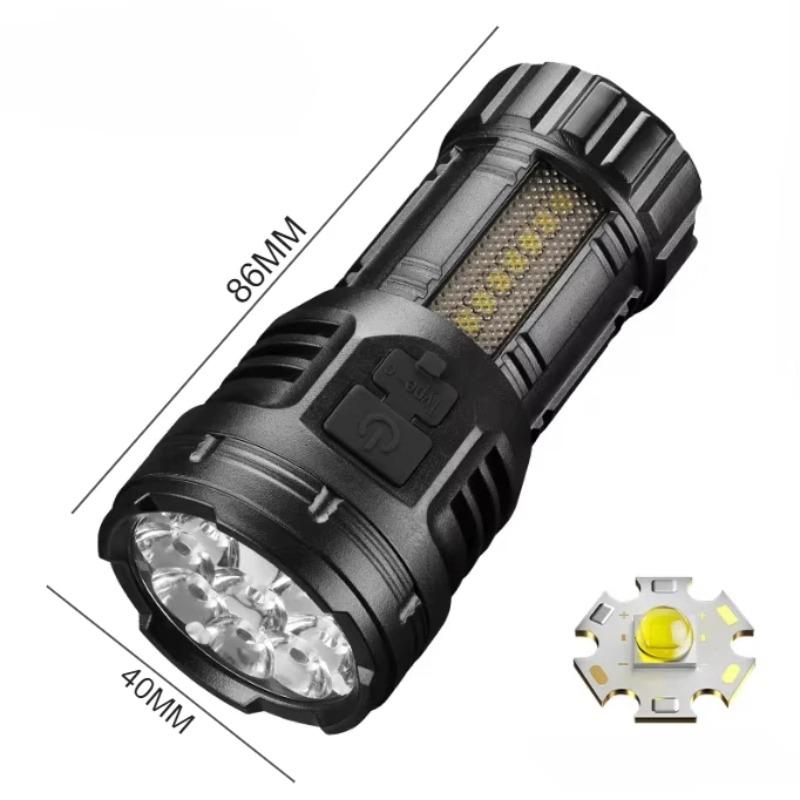 

9 светодиодов Мини Многофункциональный светодиодный мощный фонарик Перезаряжаемый боковой фонарь Cob с большим радиусом действия Водонепроницаемый фонарь для кемпинга 1000LM