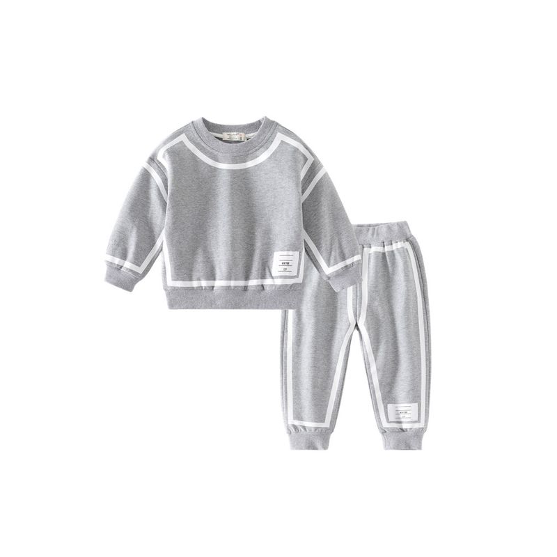 Spring and Autumn Children's Round Neck Long Sleeves Sweatshirt Pullover Tops Labeling Baby Sportswear Boys' Casual Pants Suit