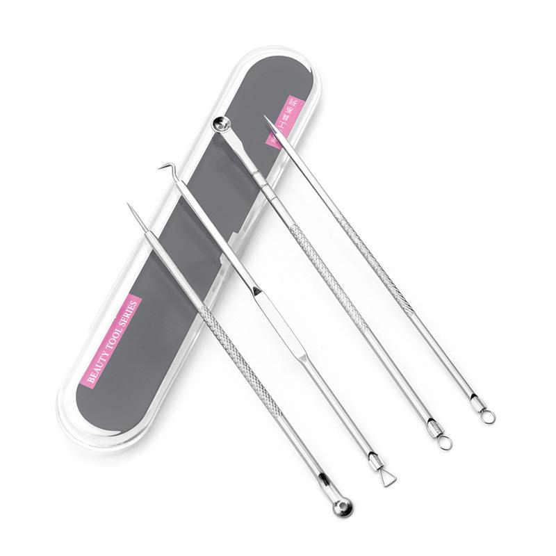 4-Piece Stainless Steel Acne Kit: Needles & Blackhead Removers
