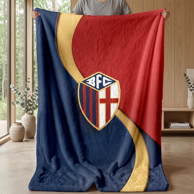 Coperta in Morbido Pile di Flanella Bologna FC Leggera Accogliente Calda Coperta da Lancio per Divano Letto Decorazione Casa