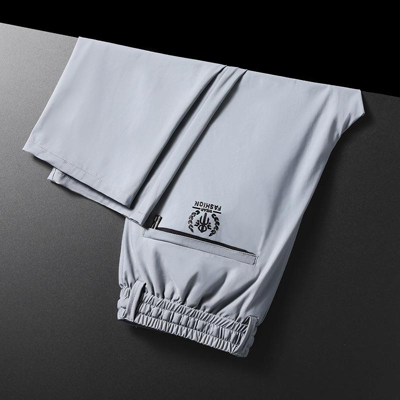 Тонкие брюки, мужские повседневные брюки, летние тонкие прямые брюки, мужские легкие деловые брюки 28 светло-серый