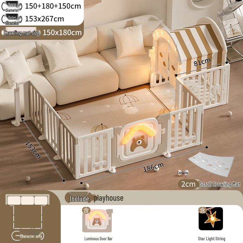 Three-Sided Baby Sofa Rail and Crawling Mat for Indoor Play