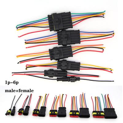 1 par 1P 2P 3P 4P 5P 6P Way Conector de cabo elétrico automotivo à prova d'água macho fêmea plugue 18awg com cabo de fio para carro motocicleta