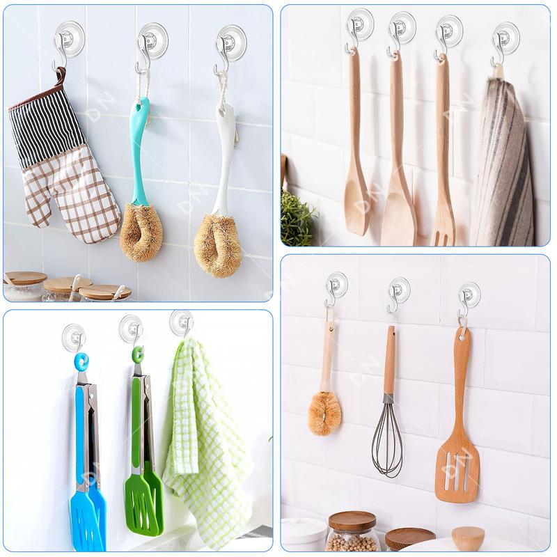 Saughaken kreativ nahtlos Badezimmerhaken stanzfrei transparent Klebehaken Vakuumsaug