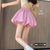 Pink Bud Short Skirt Women's New Small Pleated Skirt Anti-light Puffy Cake Culottes