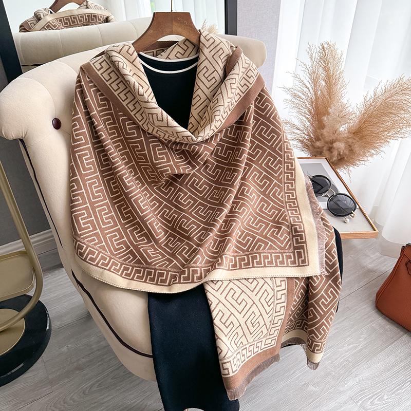 Winter Warm Cashmere Scarf for Women Luxury Pashmina Blanket Thick Shawl Wrap Neckerchief Fashion Bufanda Echarpe Poncho 