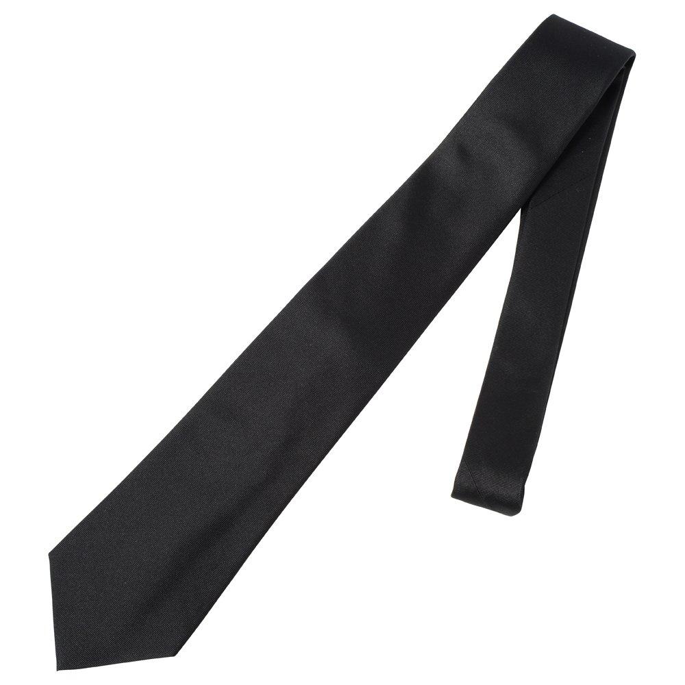 [Access Point] Formal wear 100% silk plain black tie (long size)