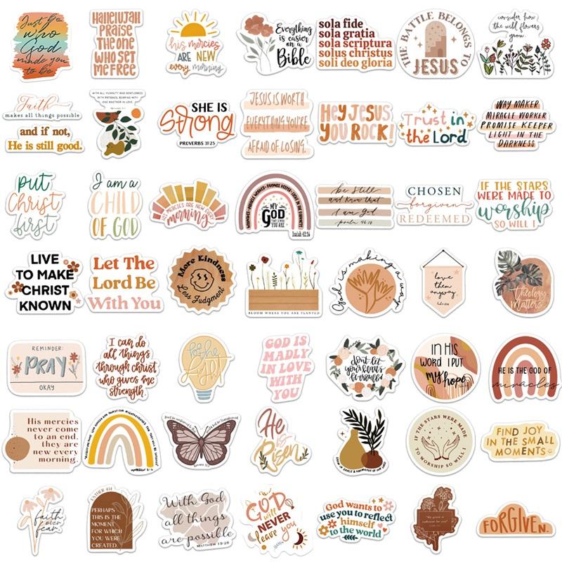 10/30/50PCS Kawaii Boho The Bible Decoration Scrapbooking Accessories PVC Sticker Aesthetic Stationery School Supplies