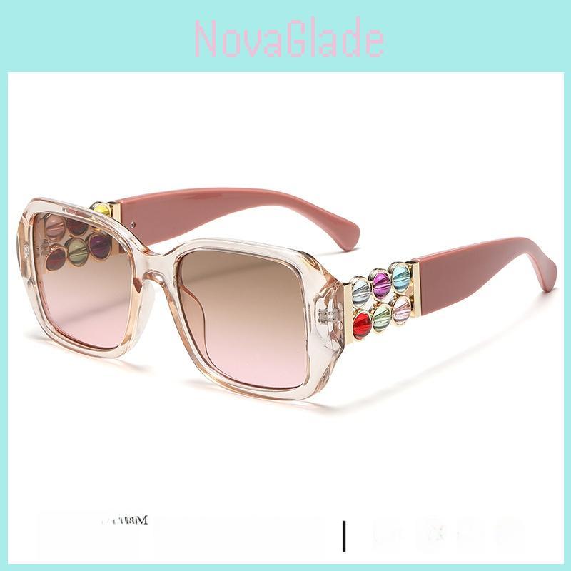 Chic Pink Frame Square Sunglasses With Pc Lenses Uv400 For Fashionable Outdoor Wear