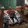 Samurai Warrior 3D Effect Rug HD Printed Martial Theme Carpet for Bedroom Office Large Non Slip Floor Mat All Season Use