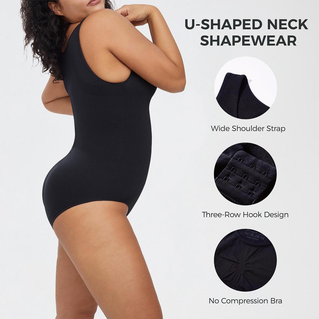 Seamless One-Piece Shaping Bodysuit with Bra, Abdomen Control & Hip Lift
