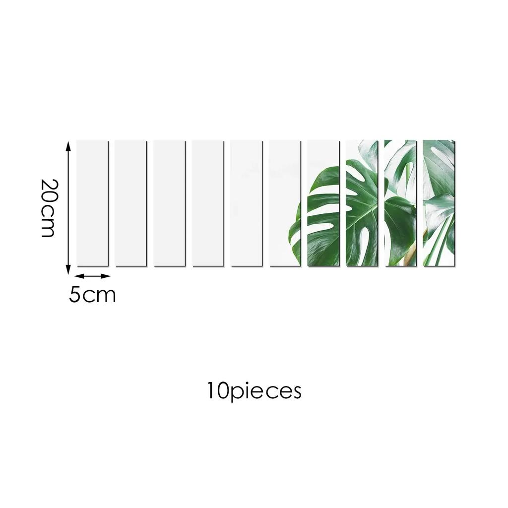 10pcs Strip Mirror Wall Sticker Acrylic Self-adhesive Waist Line for Living Room TV Background Beautiful Seam Decorative Strip