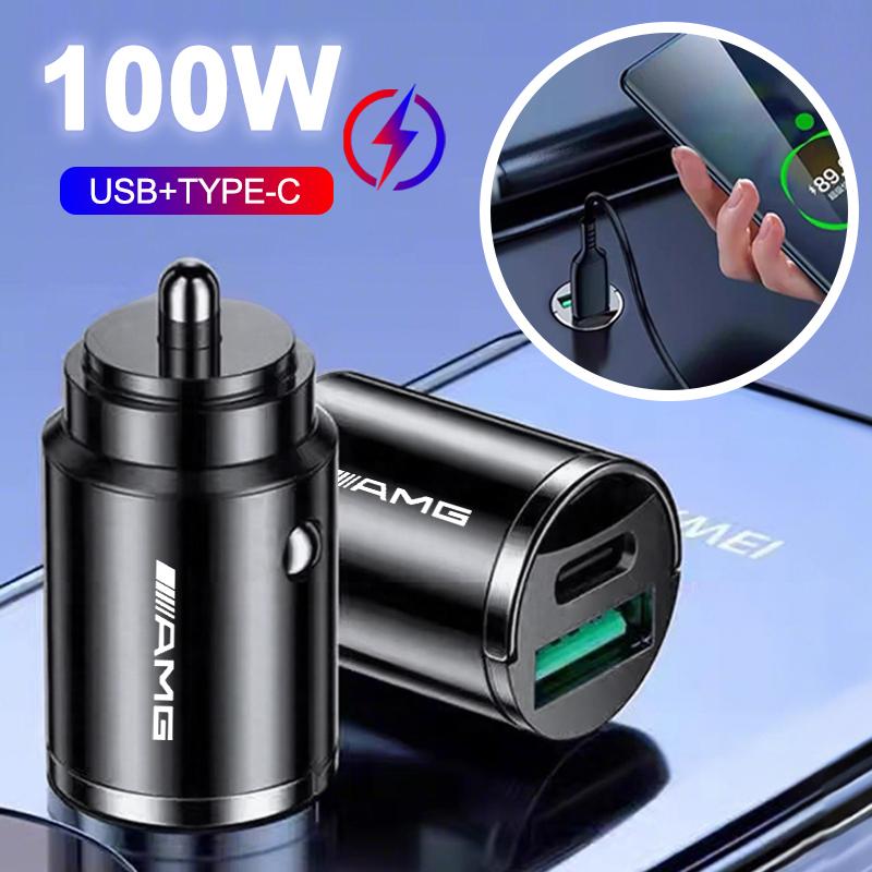 Car Fast Charger USB Type-C Ports Power Adapter Accessories For Mercedes Benz AMG A B C E R G S Class GLK CLA GLB GLC GLA W203