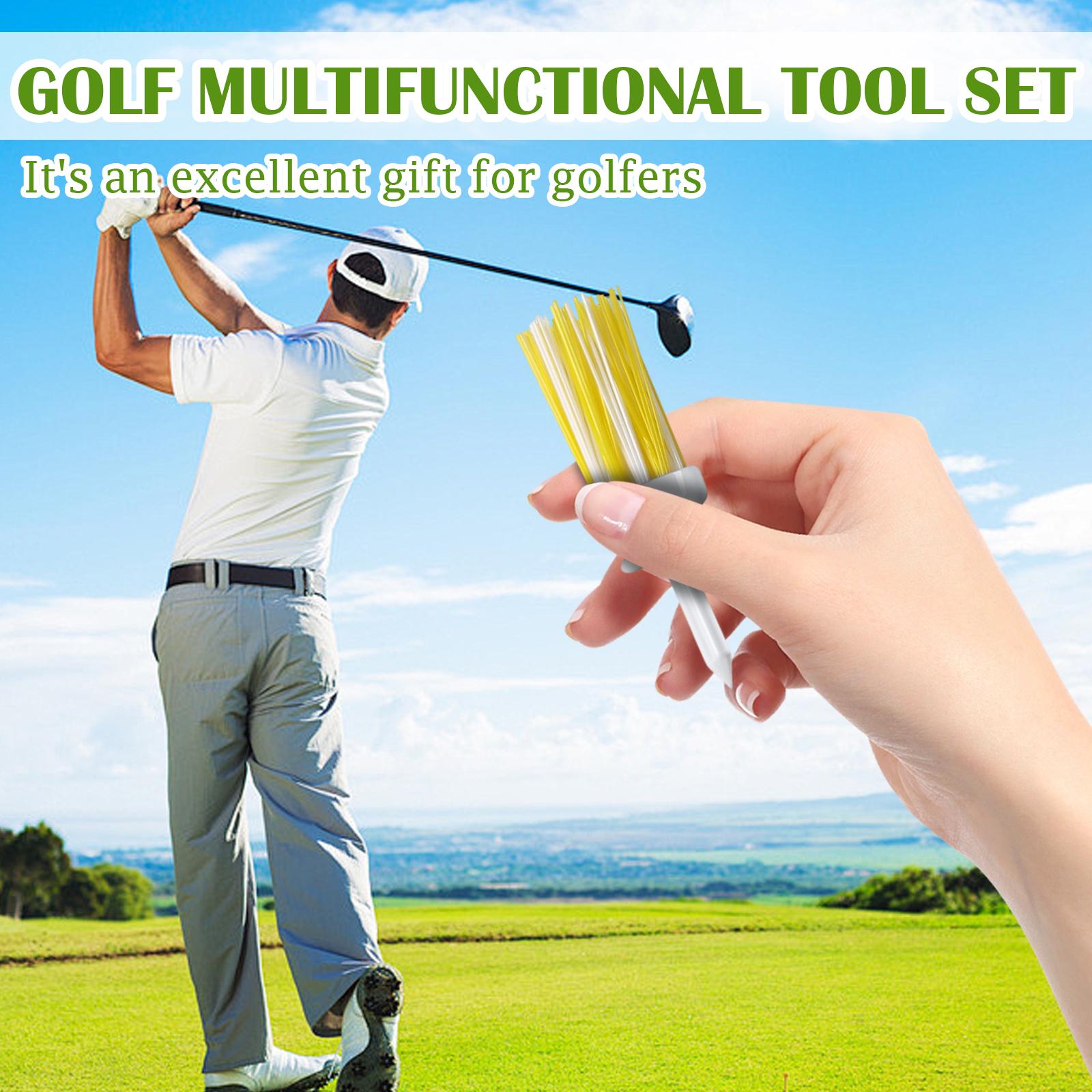 

Golf Tee Brush Set with Fixed Limit Design Durable Bristle Heads for Cleaning Golf Tees and Maintaining Tee Surfaces Practical Golf Accessories One Size