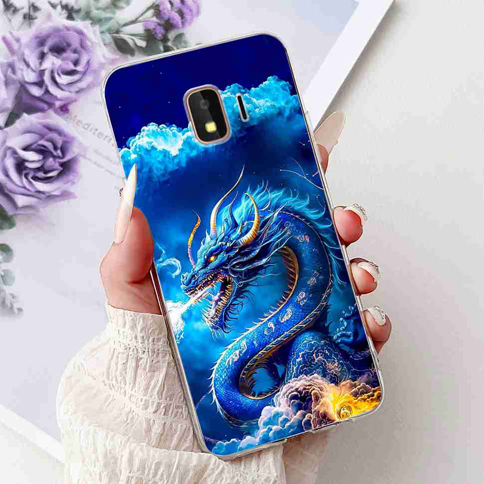 For Samsung Galaxy J2 Core 2018 Case Flower Dragon Soft Silicone TPU Back Cover For Samsung J2 Core J2 Pro 2018 Phone Cases Bags