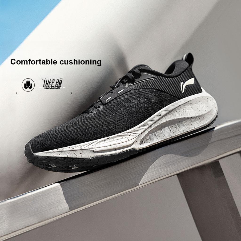 New LiNing Wu Leaping 2.0 V2 Cushioned Anti Slip Wear Resistant Breathable Lightweight Low Top Running Shoes Men's Black ARSU075-3