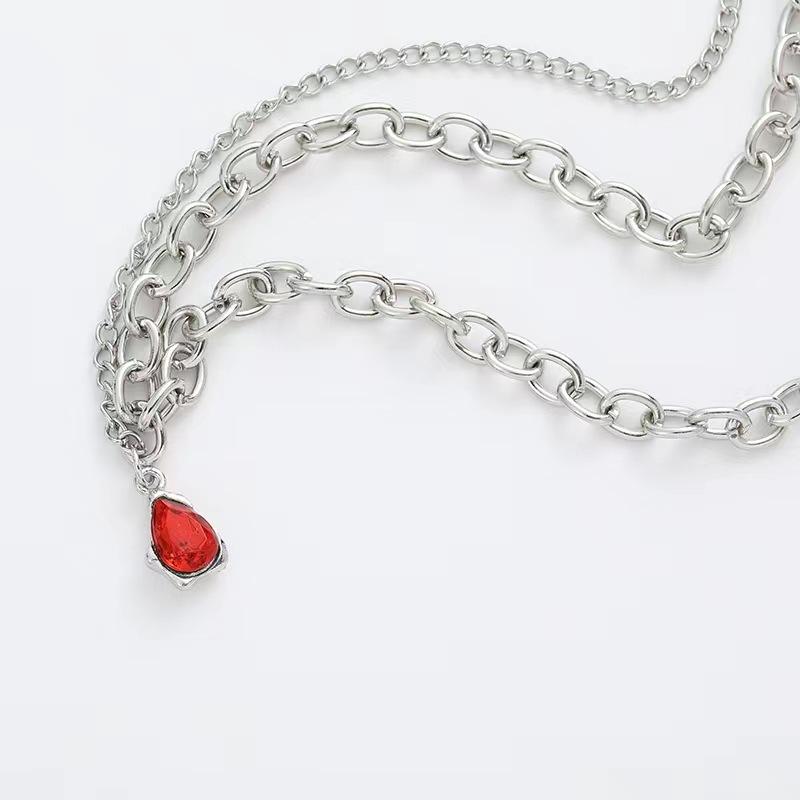 Spice Girls Sweet Cool Cosmic Opal Artificial Pearl Necklace Female Tide Double Layer Stacked Wearing Love Hip Hop Collarbone Chain