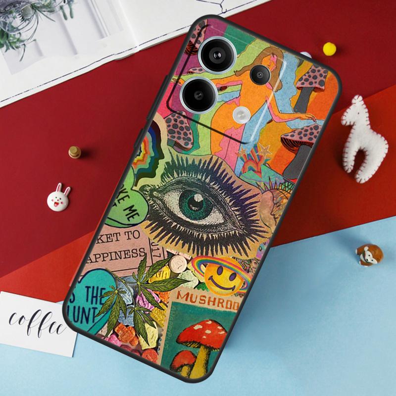 Eye Illustration Case For Xiaomi Redmi Note 13 Pro 14 12 11 10 15 Pro Plus Redmi 10C 12C 13C 14C 15C 15 Cover